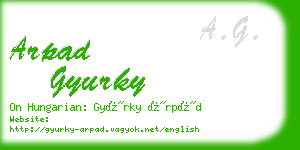 arpad gyurky business card